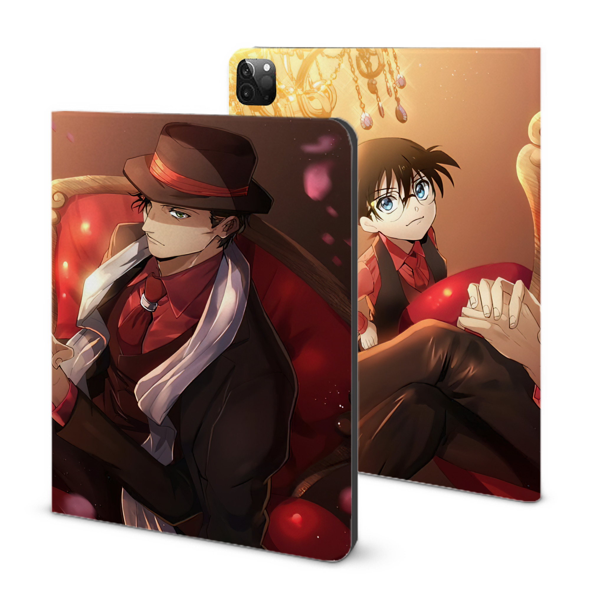 （画像用） 名探偵コナン Detective Conan IPadケース ペンホルダー付き ブックスタイルデザイン